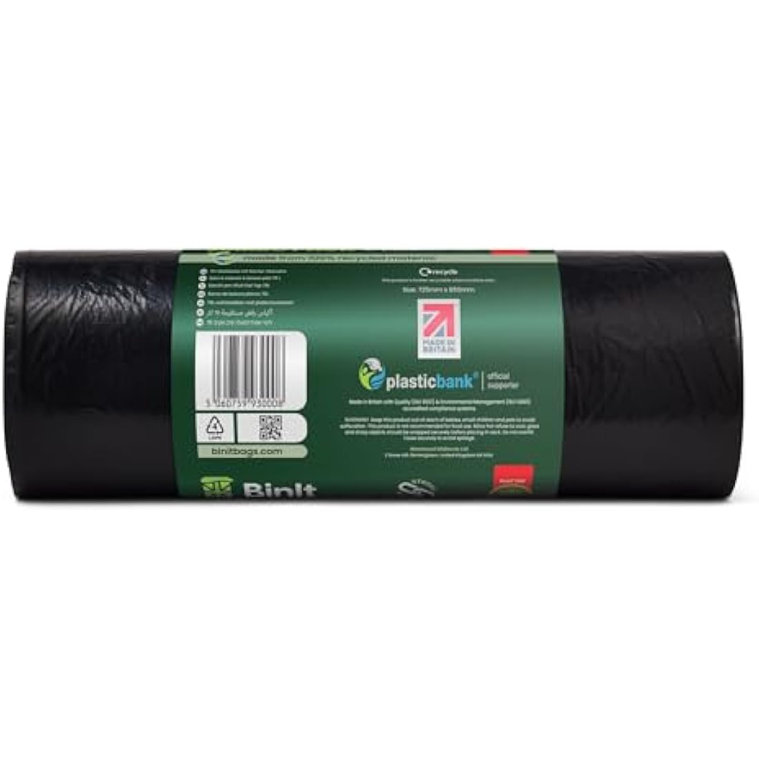 BinIt 90 Jumbo Pack Everyday 70L Eco-Friendly, Strong & Secure, Refuse Sacks, Bin Bags, Bin Liners, Recycled, Tear Resistant, 30 μm, Perfect for Everyday Household & Commercial Use