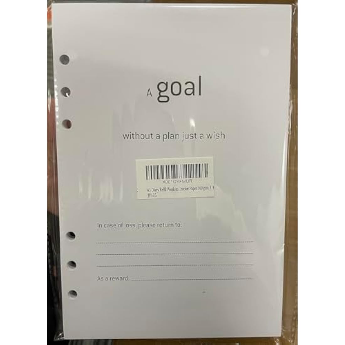 Undated A5 Diary Week to View Refill - 1 Week on 2 Pages, Section with To Do List, Goals & Habit Tracker, Extra Notes, Contact Pages, Weekly Planner Insert for A5 Binder, Thicker Paper 100 gsm, UK