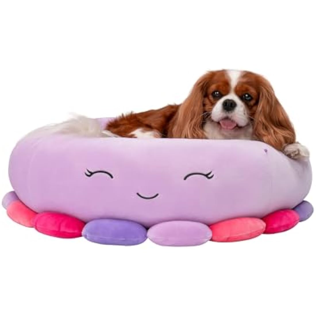 Squishmallows Official 24-Inch Beula Octopus Pet Bed - Medium Ultrasoft Official Plush Pet Bed,purple