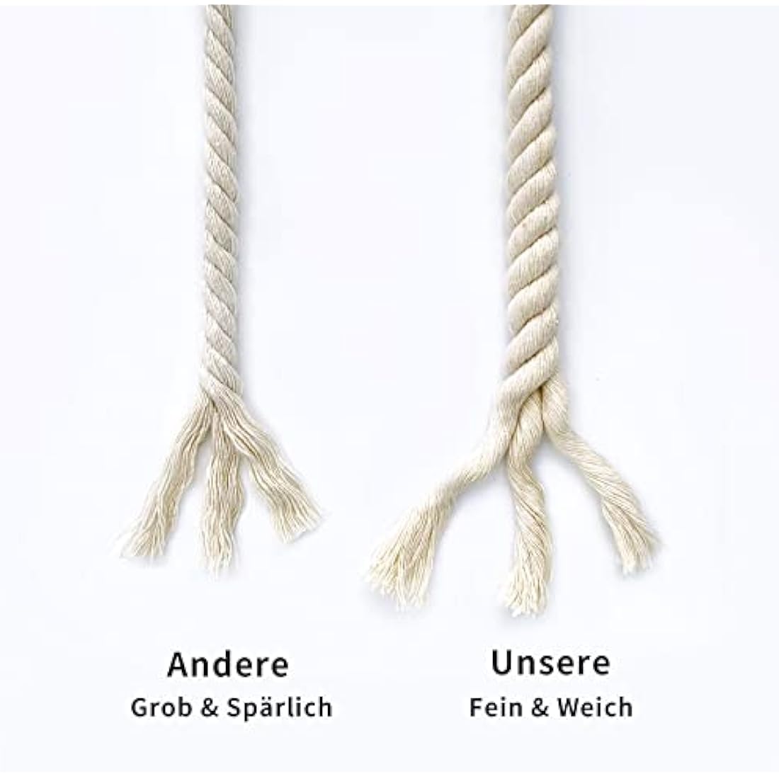 Cotton Rope Thick Rope White Rope Noose Soft Rope 10mm Decking Rope For Garden Macrame Plant Hanger Kit (10M)
