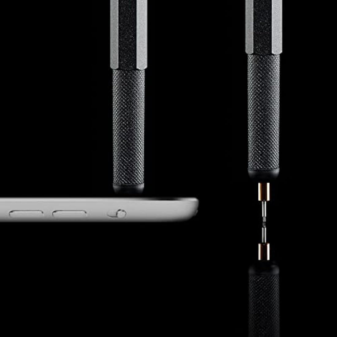 rOtring 800+ Mechanical Pencil and Touchscreen Stylus | Twist-to-Retract HB 0.5 mm Propelling Pencil | Black Metal Barrel