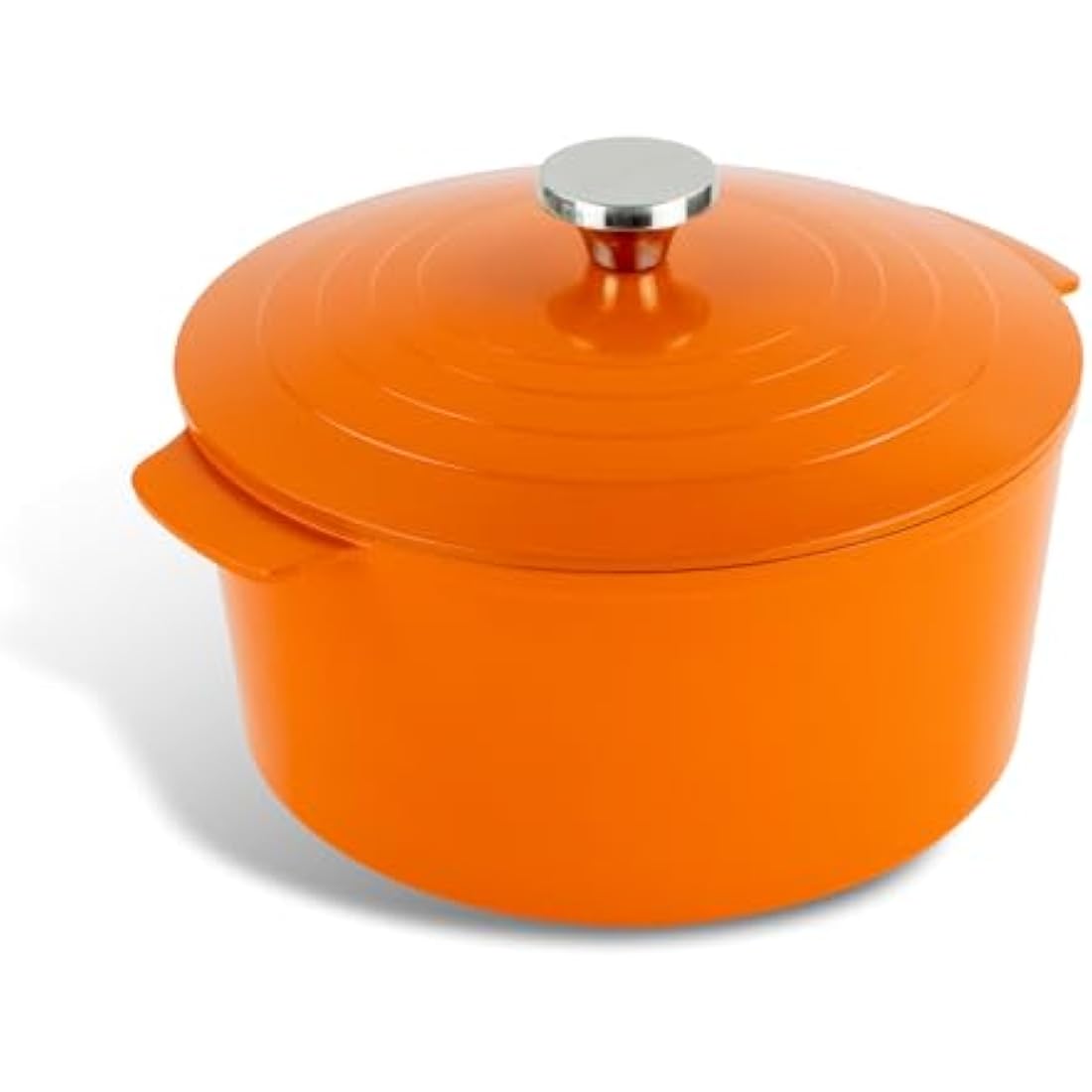 Scoville EXPERT Neverstick+ 26cm Round Casserole Pot with Lid, 6.5L, Deep Non Stick Casserole Pot for Hob and Oven, Lightweight Thick Gauge Aluminium, Dishwasher Safe, PFOA Free, Orange