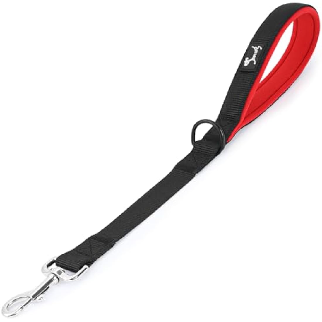 PETTOM Short Dog Lead with Soft Pad, Traffic Dog Lead Close Control, Short Leads for Dogs en Nylon Pet Walking Handle Leads- Black L-18.1Inch