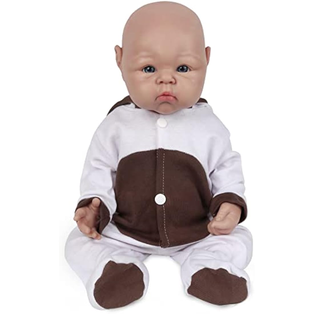 Vollence 19 inch Lifelike Full Silicone Baby Doll, Realistic Girl Baby Doll with Feeding Accessories with Clothes and Toy Gift for Kids - Girl