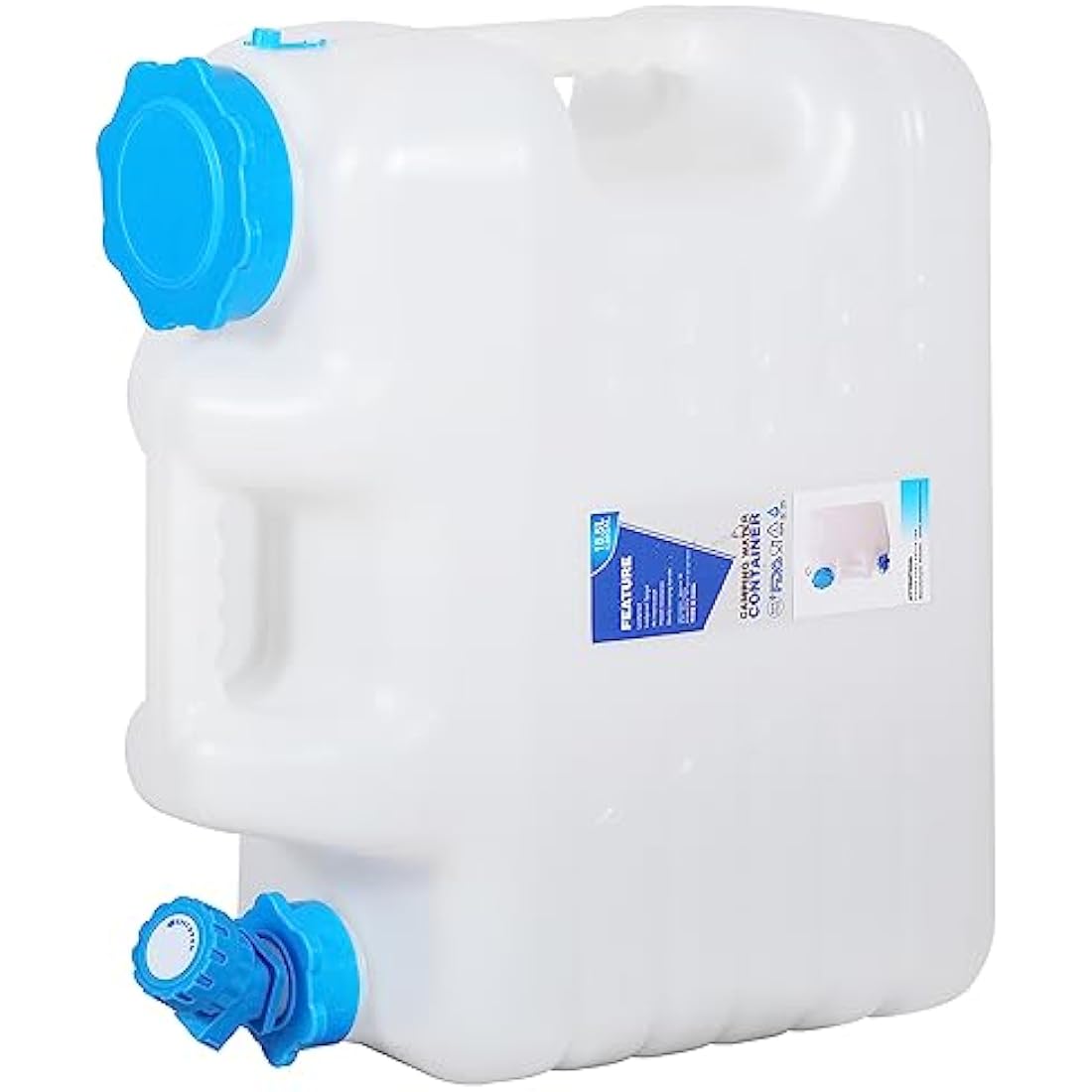 REDCAMP 15L/18.5L Camping Water Container with Tap, Portable Water Bottle Carrier with Spigot for Camping Hiking Outdoor