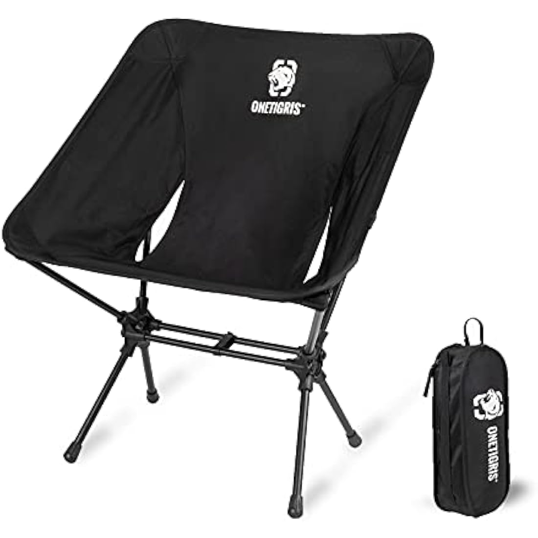 OneTigris PROMENADE Folding Camping Chair, 150kg Capacity Compact Outdoor Chair for Camping Hiking Garden Travel Beach Picnic Lightweight Backpacking