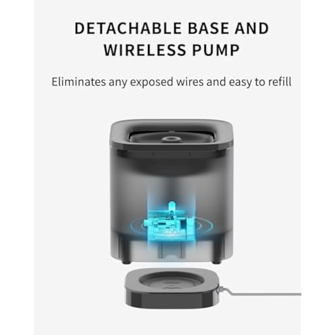PETKIT Cat Water Fountain, EVERSWEET SOLO SE, 1.85L Ultra Quiet Cat Drinking Fountain, Activated Carbon Filter, Upgraded Pump with Dry-Run Protection, Smart LED Light, Separate Base, Easy to Use