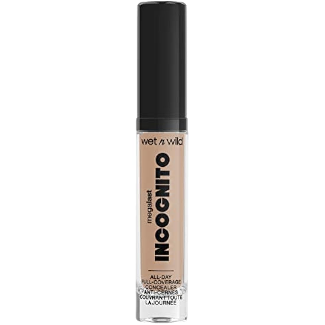 wet n wild, Megalast Incognito Full-Coverage Concealer, Seamless and Richly Pigmented, Buidable Medium-to-Full Coverage, Matte Finish, Nourishing and Hydrating Formula, with Shea Butter, Light Honey