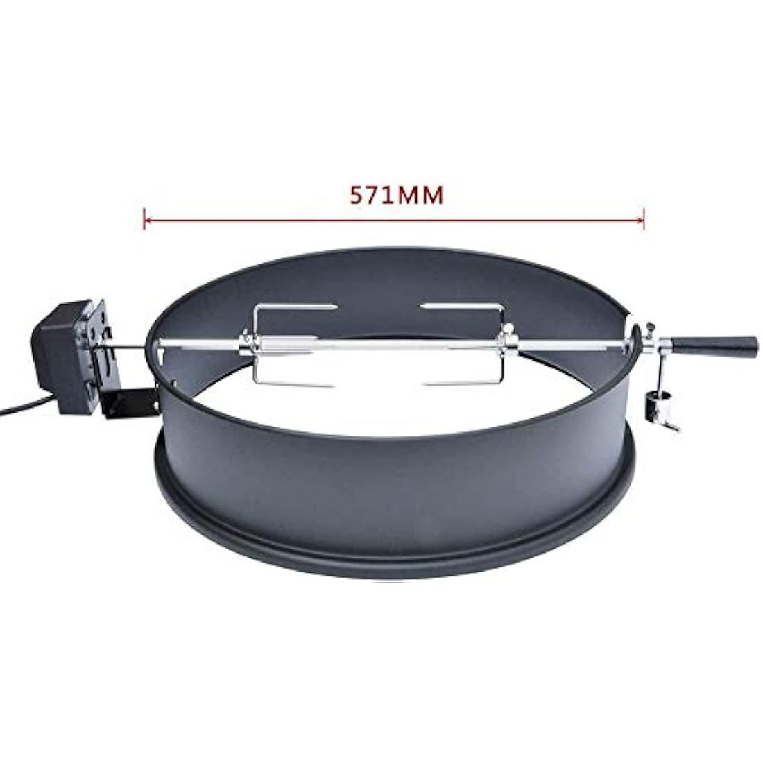 Onlyfire BRK-6025 Enamelled Rotisserie Ring Kit Fits Weber 57CM Charcoal Kettle Grill with Electric Motor for UK fits Most Others 57 CM Kettle BBQ