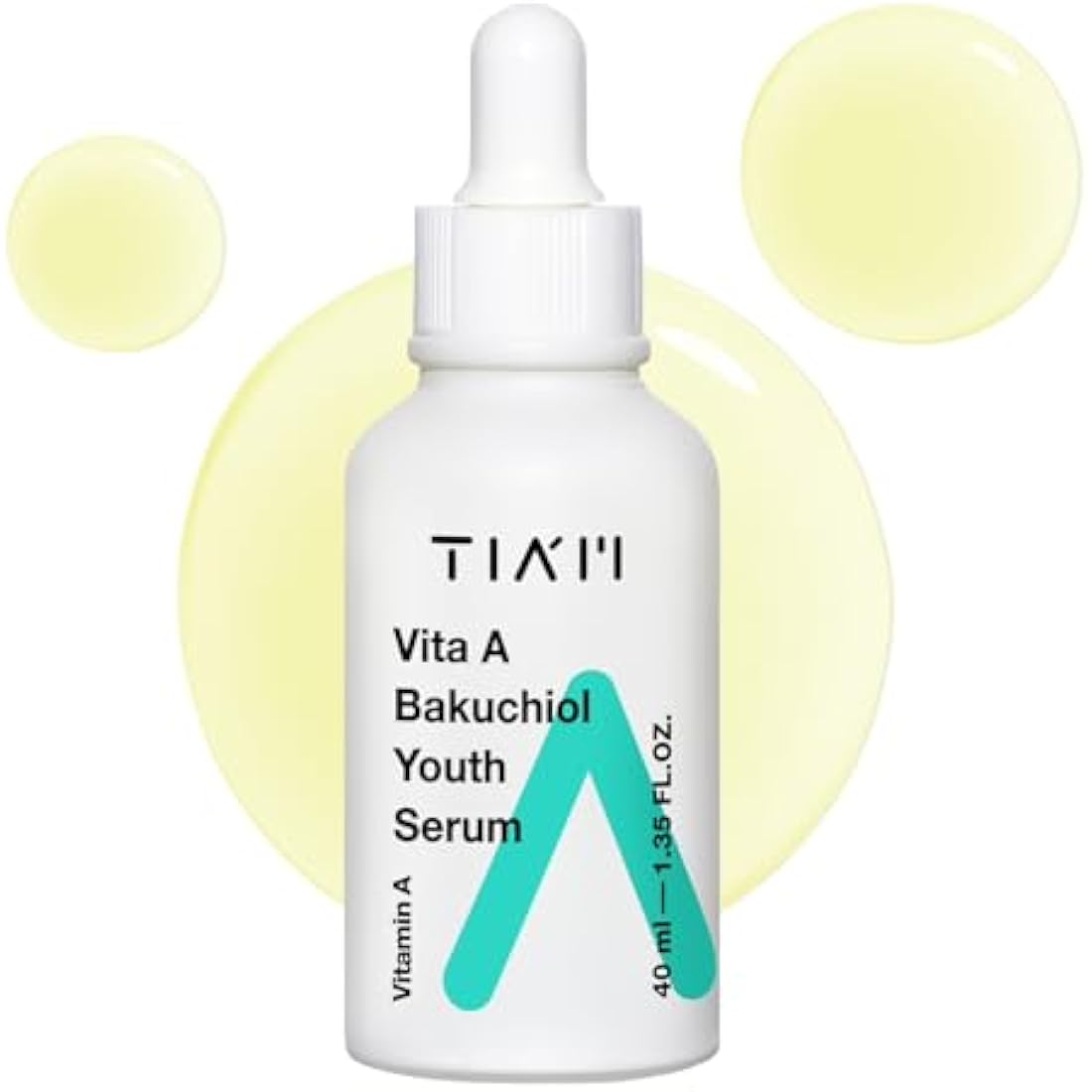 TIAM Vita A Bakuchiol Youth Serum – Intense Firming Face Serum | Face Brightening Vitamin A Serum for Face | Fish Collagen- Infused Skin Brightening K beauty Skincare Serum (1.35 fl. oz.)