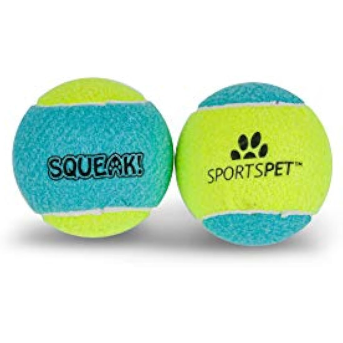 SPORTSPET Squeak Tennis Balls for Dogs - Extra Bouncy - Non Toxic - Durable - Long Lasting - Floats - Squeak Large Tennis Balls Pack of 8 (80 mm)
