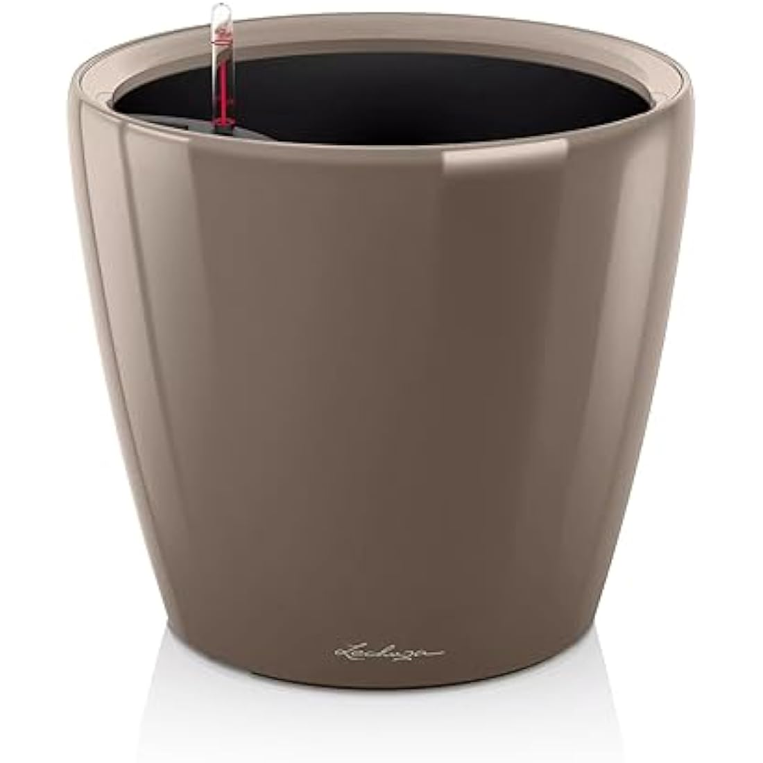 Lechuza Self Watering Plant Pot CLASSICO 50 LS Garden Flower Indoor and Outdoor Plastic Planter with Drainage Hole D50 H47 cm Shiny Taupe