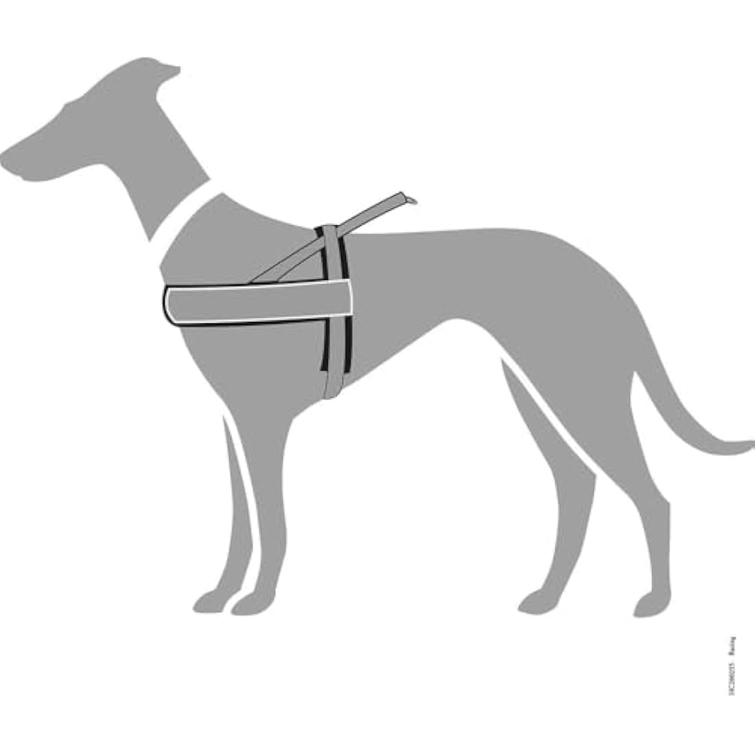Hunter Racing Norwegian harness for dogs, nylon, reflective, coat-friendly, Brown, XXL