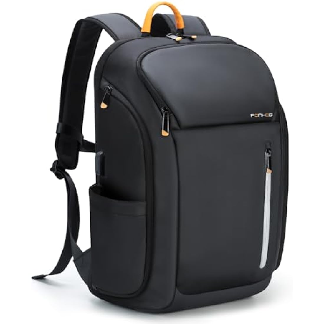 Ponhog Laptop Backpack for Men - 18.4 Inch Large Travel Backpack,40L Tech Backpack with USB Charging Port Anti-Theft Pocket,900D Smart Rucksack for College Business Work Overnight Black