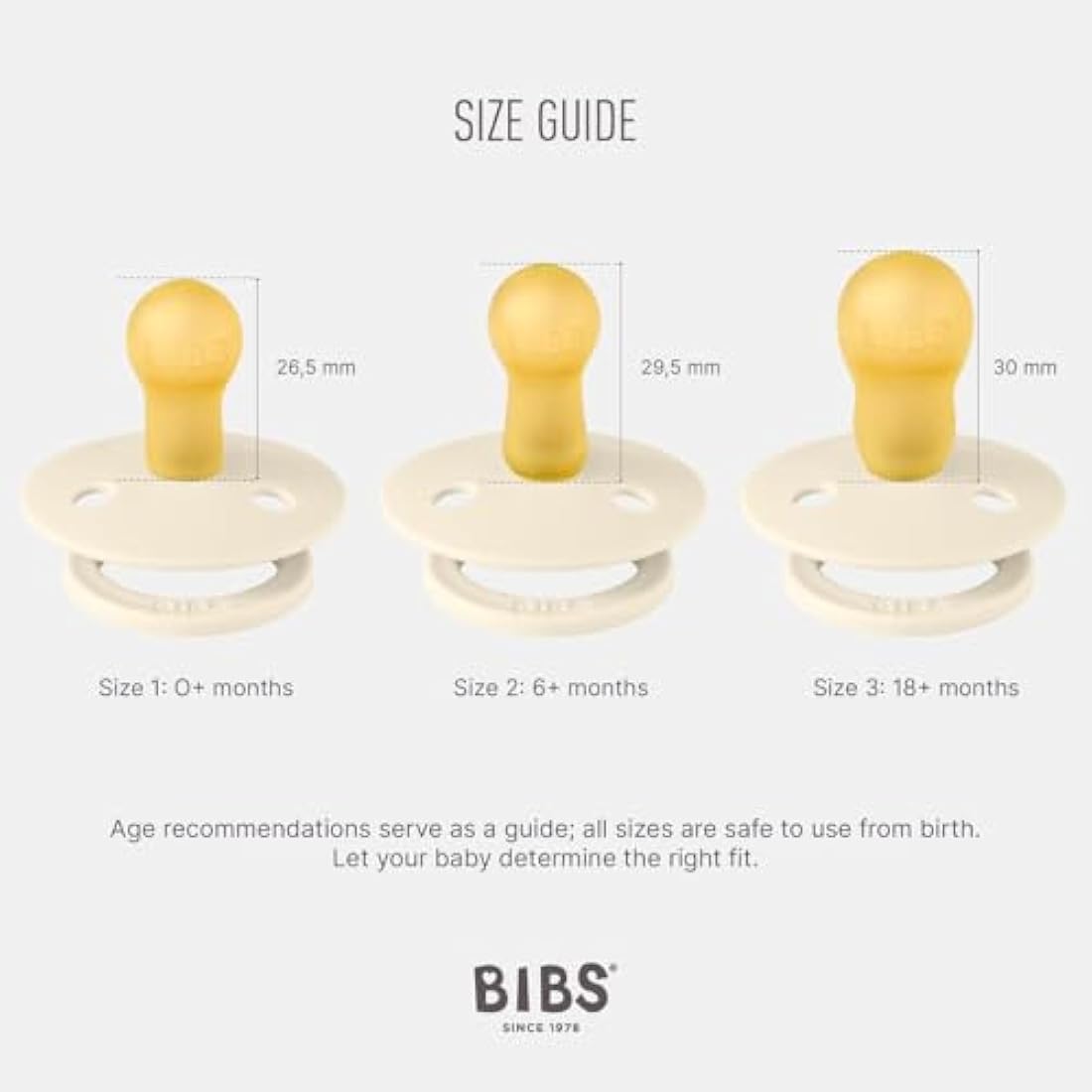BIBS Colour Night Glow in The Dark Soother 2-Pack, BPA Free Dummy Pacifier, Round Nipple. Natural Rubber Latex, Made in Denmark, Size 1 (0-6 Months), Baby Blue Glow