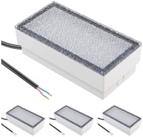 ledscom.de 4 Pieces LED Paving Stone Ground recessed Light CUS for Outdoors, IP67, Angular, 20 x 10cm, 2.9 W, 228lm, Cool White