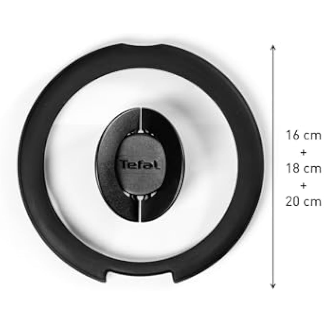 Tefal Ingenio L9931012 3 Piece Glass Lids, 18-18-20, Black