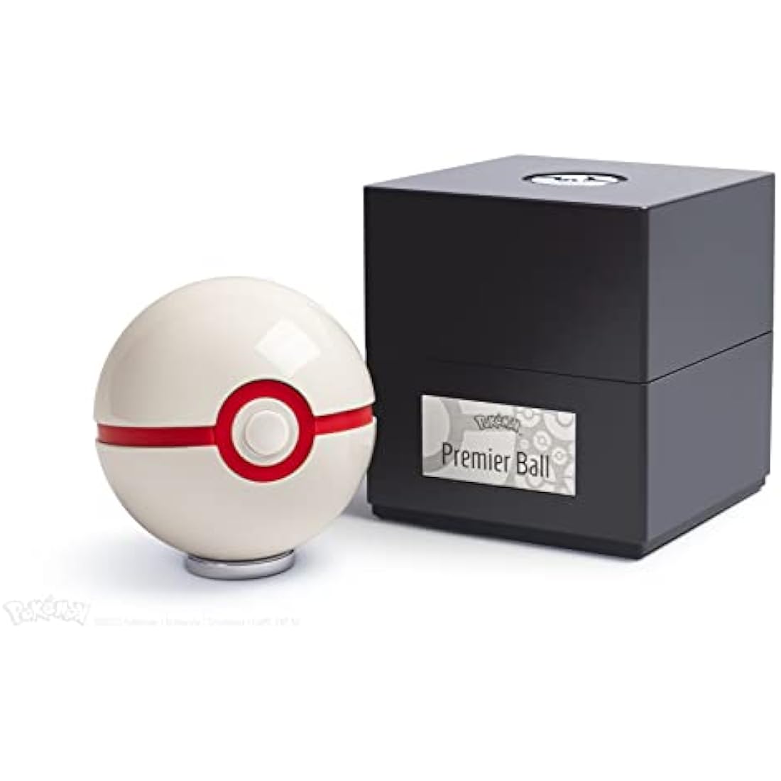 The Wand Company Original Poké Ball Authentic Replica - Realistic, Electronic, Die-Cast Poké Ball with Display Case Light Features – Officially Licensed by Pokémon (Premier Ball)