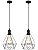 Biqing Industrial Metal Ceiling Pendant Light, 2PCS, Black, 10.6" x 8.2" x 3.9", Vintage, Traditional, Bedroom, Living Room, Kitchen