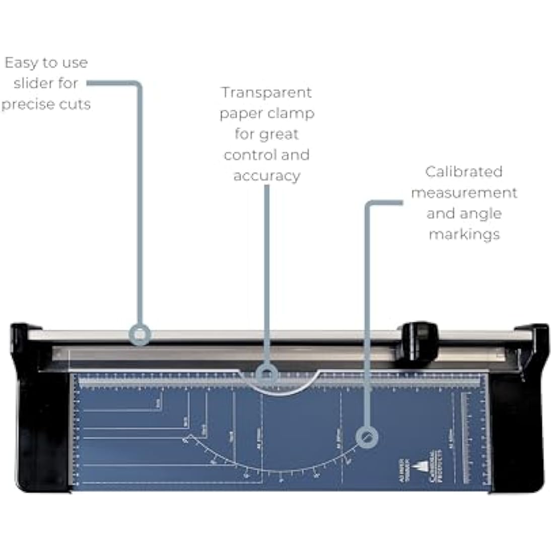 Cathedral Products A3 Rotary Paper Trimmer Cutter with Metal Base - 460mm x 120mm Cutting Table