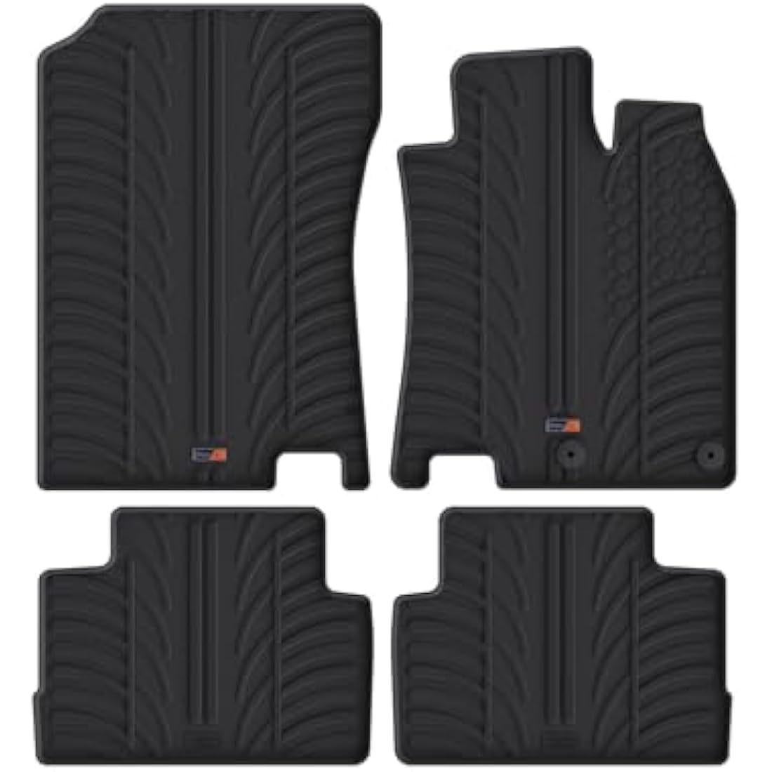 TRAVALL Rubber Car Mats (set of 4) compatible with Nissan Qashqai (2013-2021) Heavy Duty Floor Mats Moulded Premium Mats Easy Clean Black with Clips - Anti Slip All-Weather Protection