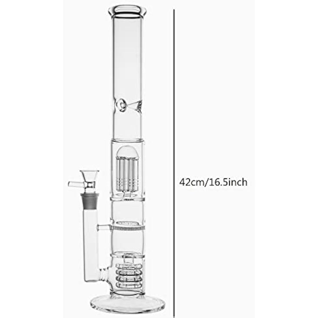 RORA 17" Glass Bong 18.8mm Big Glass Bongs Water Pipe 3 Honeycomb Perc Birdcage Clear Pipe Tube with 18 mm Joint Slide Bowl (Clear)