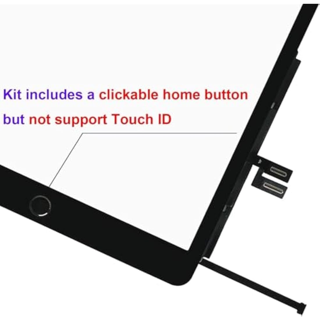 S&L ENTERPRISE For iPad 9th Generation 2021 Touch Screen Digitizer Replacement 10.2" A2602 A2603 A2604 A2605 Front Glass with Pre-Installed Adhesive, Home Button & Tool Kit (Black)