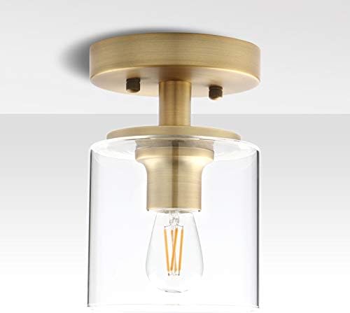Yosoan Industrial Glass Ceiling Lights, Edison Pendant Light Fitting, Flush Ceiling Light Fixture, E27 Srew (Antique)