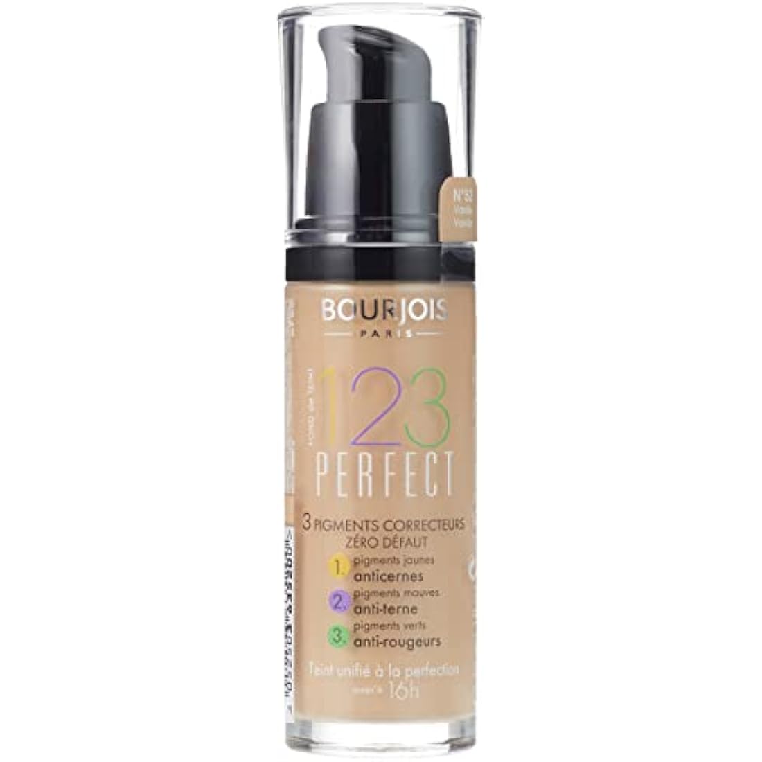 Bourjois 123 Perfect Medium Coverage Liquid Foundation 52 Vanilla, 30 ml (Pack of 1)