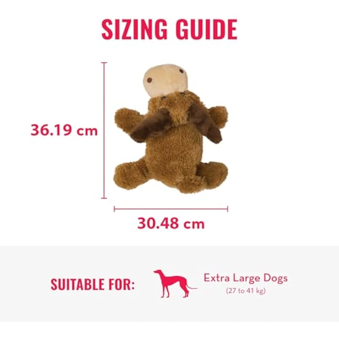 KONG - Cozie Marvin Moose - Indoor Cuddle Squeaky Plush Dog Toy - X-Large