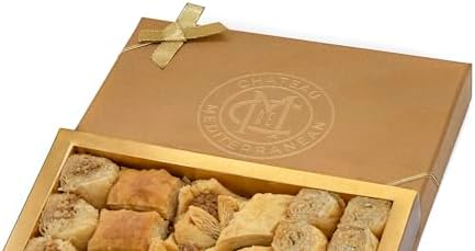 Chateau de Mediterranean Baklava Selection - 300 g | Contains Approx 24 Pieces | Delicious Filo Pastry Filled with Assorted Nuts | Traditional Recipe | Beautiful Presentation Gift Box | Great to Share