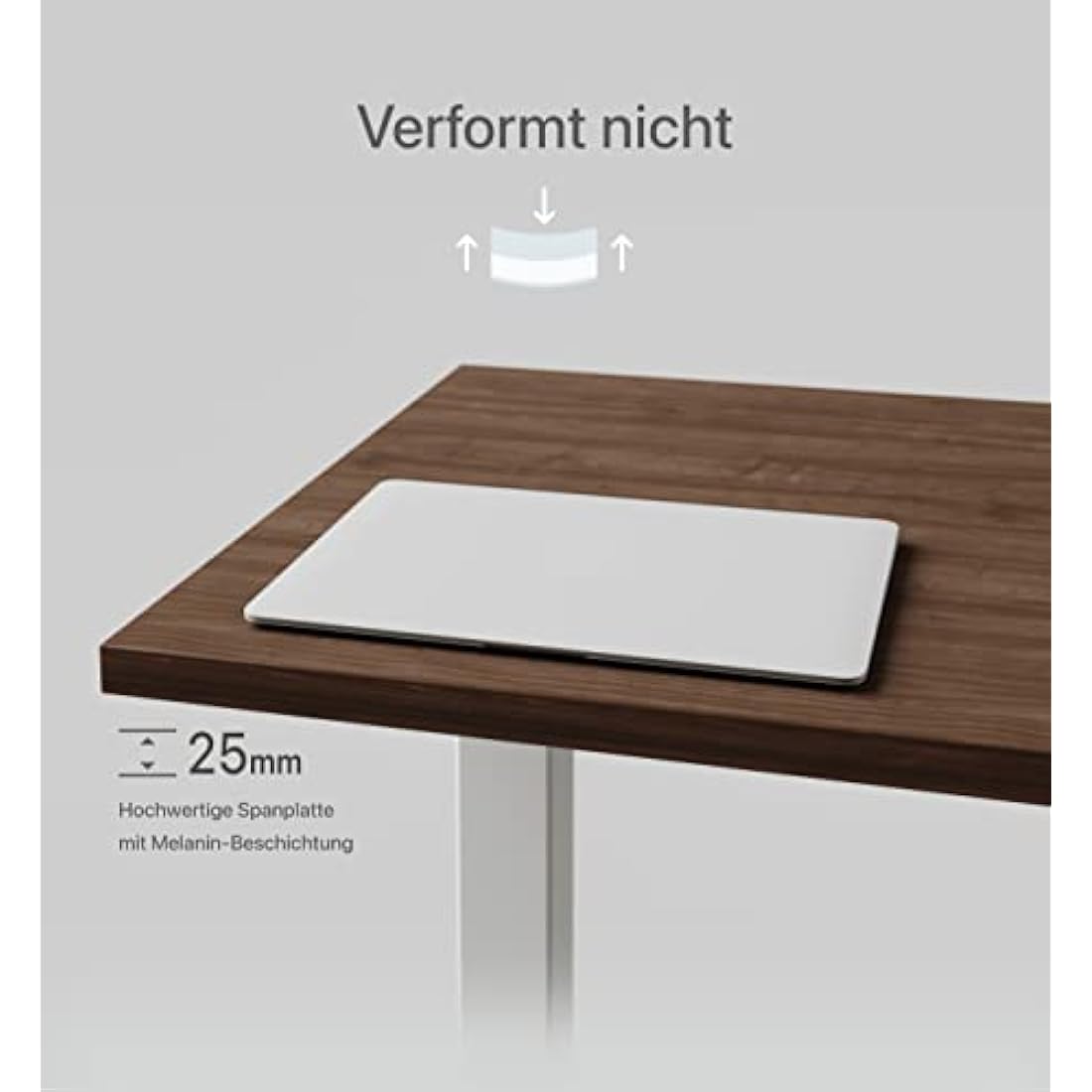 Desktronic Table Top 160 x 80 cm Desk Top - Perfect for Height-Adjustable Desks, Dining Tables and More - Made in Europe - 25 mm Sturdy Table Top Durable (Walnut)
