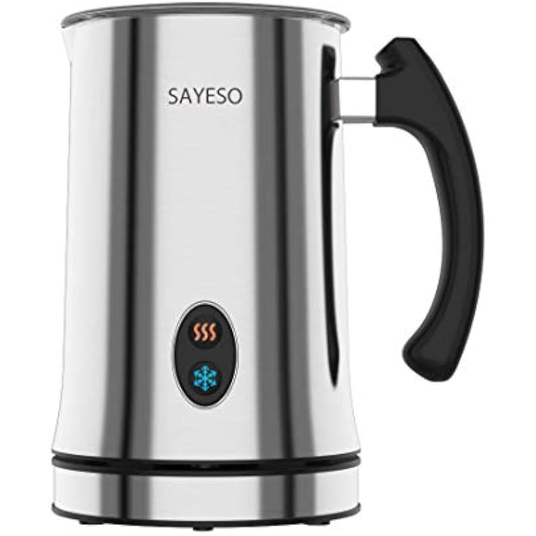 Milk Frother, SAYESO Electric Milk Frother and Warmer with Hot Cold Functionality, Stainless Steel Foam Maker, Automatic Shut-Off Milk Steamer for Coffee, Latte, Cappuccino and Macchiato (Silver)