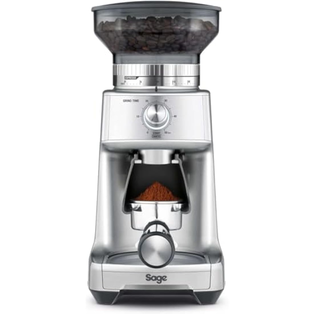 Sage - The Dose Control Pro - Precision Coffee Grinder, 60 Grind Settings - 340g Coffee Bean Capacity, with Timer - Overheat Protection - Silver