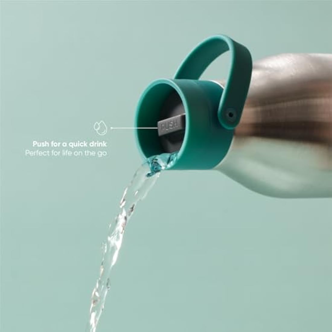 Circular & Co 1L/1000ml Recycled Stainless Steel Reusable Drinks Water Bottle – Insulated, Double Walled, Ecofriendly – Leakproof Lockable Lid – Dishwasher Safe, BPA & Melamine Free (Aquamarine Green)