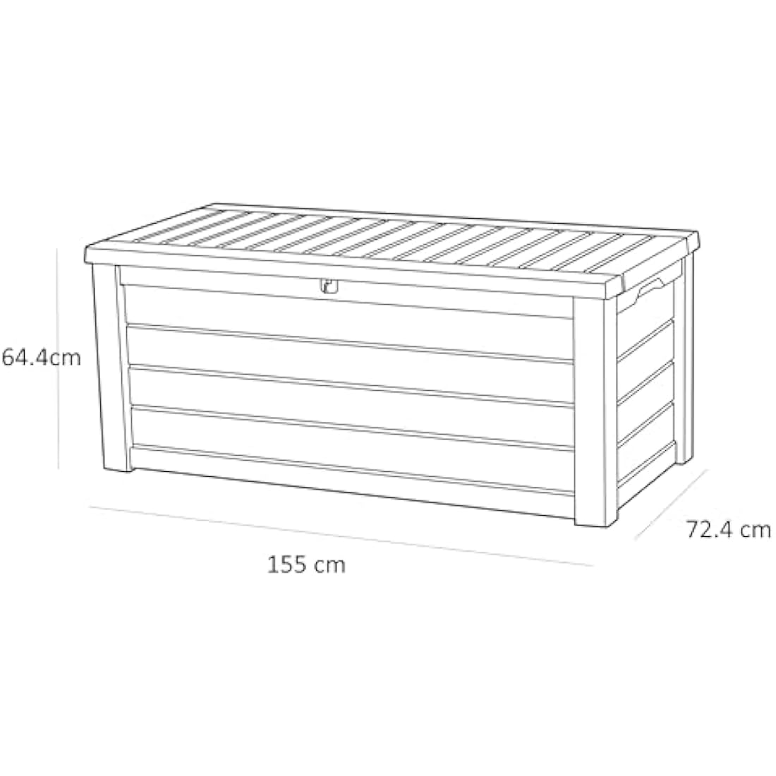 Keter Westwood 570L Outdoor 75% recycled Garden Furniture Storage Box Brown Wood Panel Effect ; Fade Free ; All Weather Resistant ; Safe and Secure ; Zero Maintenance ; 2 year Warranty