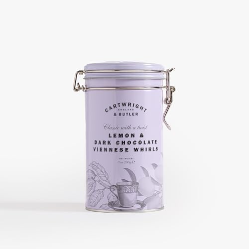 Cartwright and Butler Lemon & Dark Chocolate Viennese Whirls Tin 200g