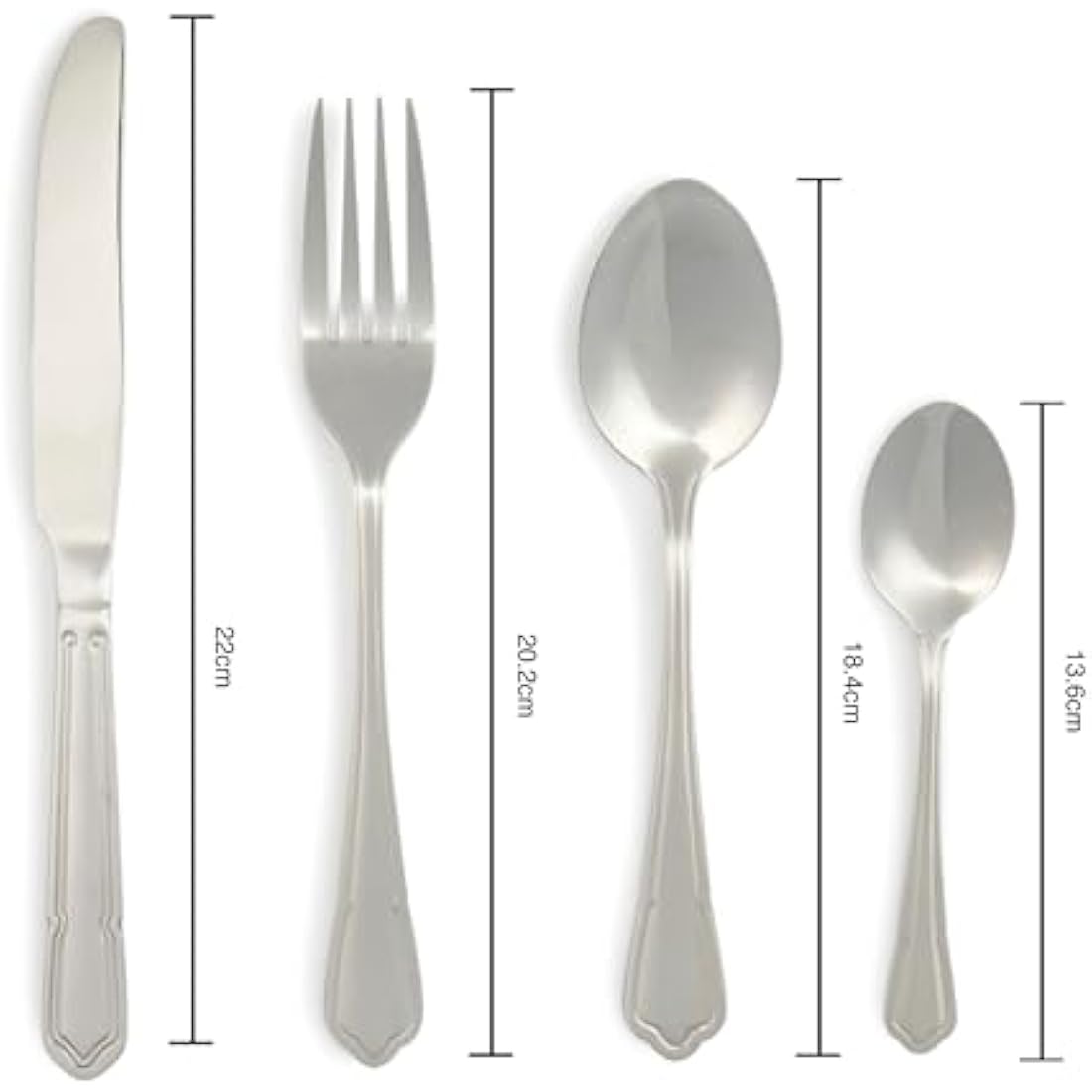 Salter BW12426EU7 Richmond 24-Piece Cutlery Set - 18/10 Stainless Steel Flatware Set, Service for 6, Silverware Set Includes Six Knives, Forks, Tablespoons and Teaspoons, 50 Year Guarantee, Silver