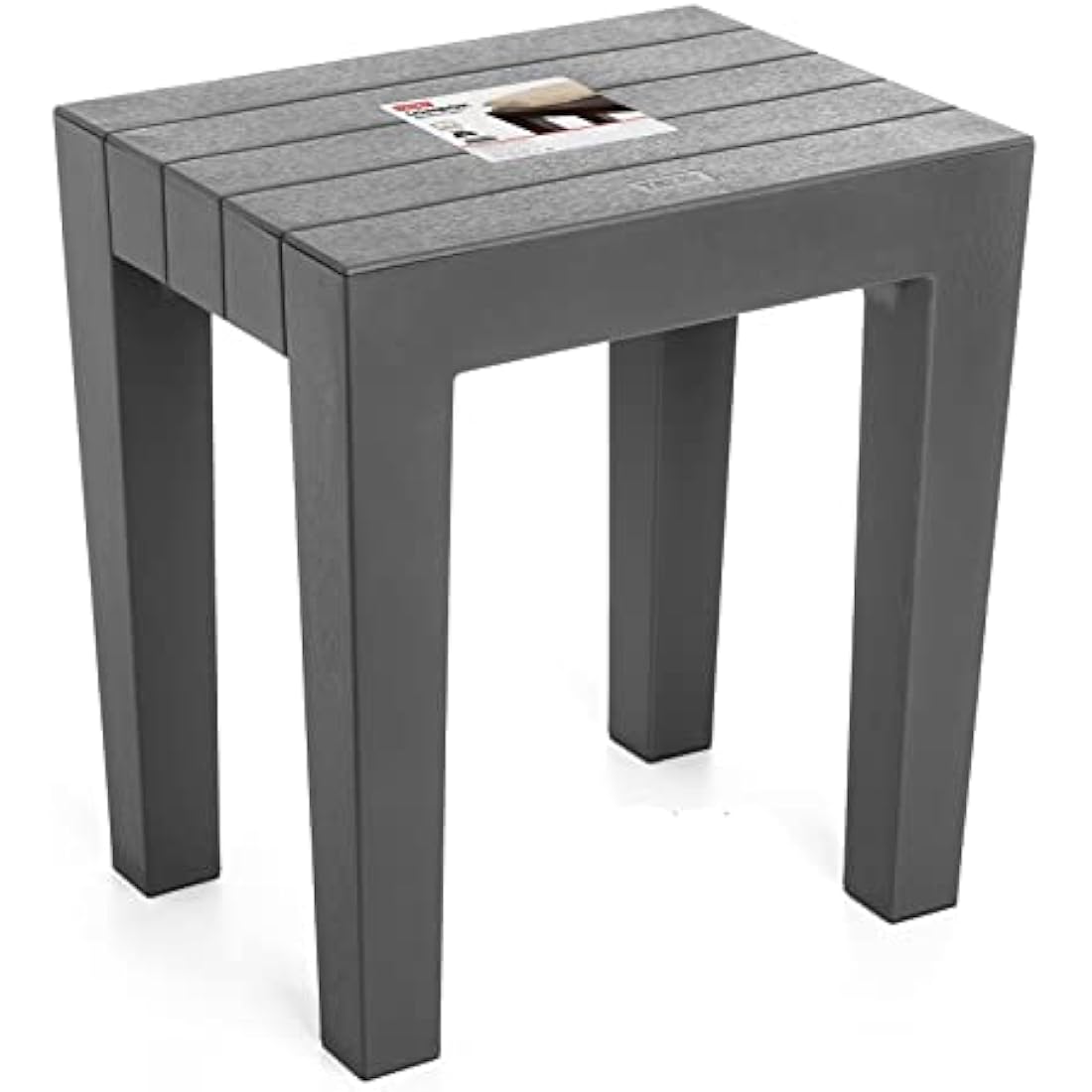 Tatay Lombok Rectangular Bench, Polypropylene, BPA Free, Wood Effect, Anti-UVA protection, Max 130KG, suitable for indoor and outdoor, Gray. Dimensions 38x29x41cm
