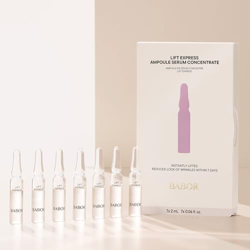 BABOR Lift Express Anti-Aging Serum Ampoules for the Face, for Immediate Anti-Wrinkle Effect, Vegan Formula, 7 x 2 ml Concentrated Ampoules
