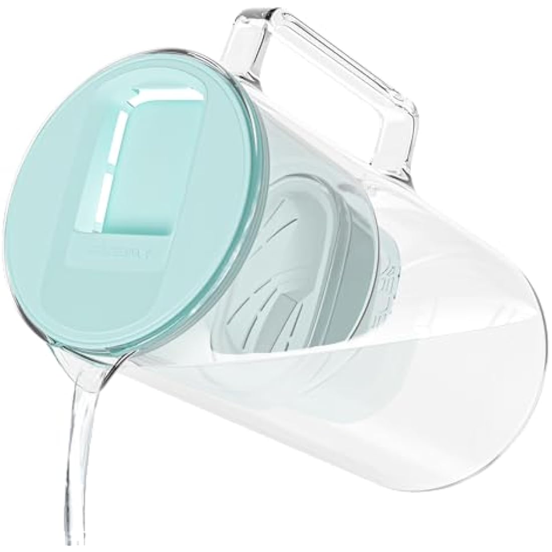 Wessper Glass Water Filter Jug + 1 Water Filter Cartridge | Replacement for Dafi Unimax Aquaphor A5 BRITA Maxtra+ Philips AWP212/10 Filter | 3 Litre | Mint