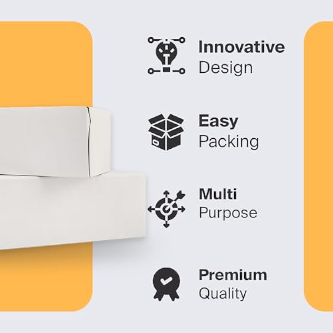 Packaging Hero 25 x 20 X 10 cm (aprox. 10" x 8" x 4") White Corrugated Cardboard Mailing Boxes, gift boxes, e-commerce box with free clear round stickers (10 pack)