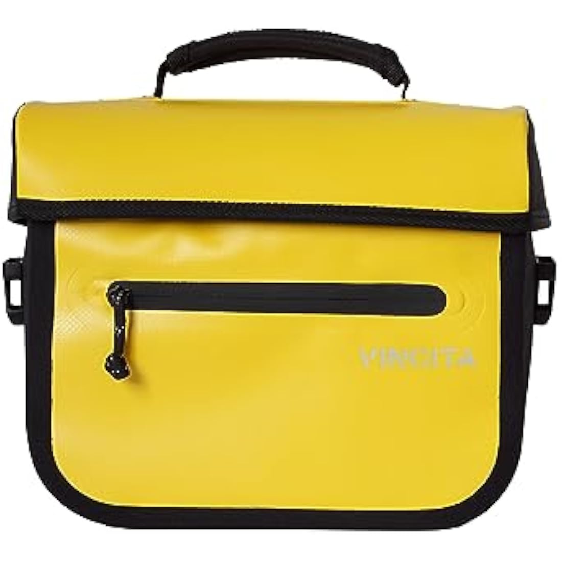 Vincita X-Cooper Water Resistant Front Bag - Bike Bag for Brompton Folding Bicycle with Rear-Opening Magnetic Closure, Spacious Interior, Top Handle and Light Colour Lining (Yellow)