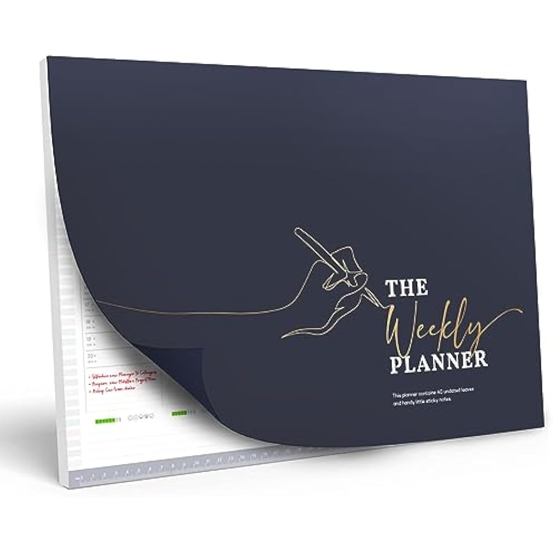 Weekly Planner Pad – To Do List Notepad Organiser – Day Planner with Sticky Notes, Desk Planner for Meal, Menu, Appointments, Schedule, Productivity and Habit Tracker – 40 Thick Sheets, 30x40cm