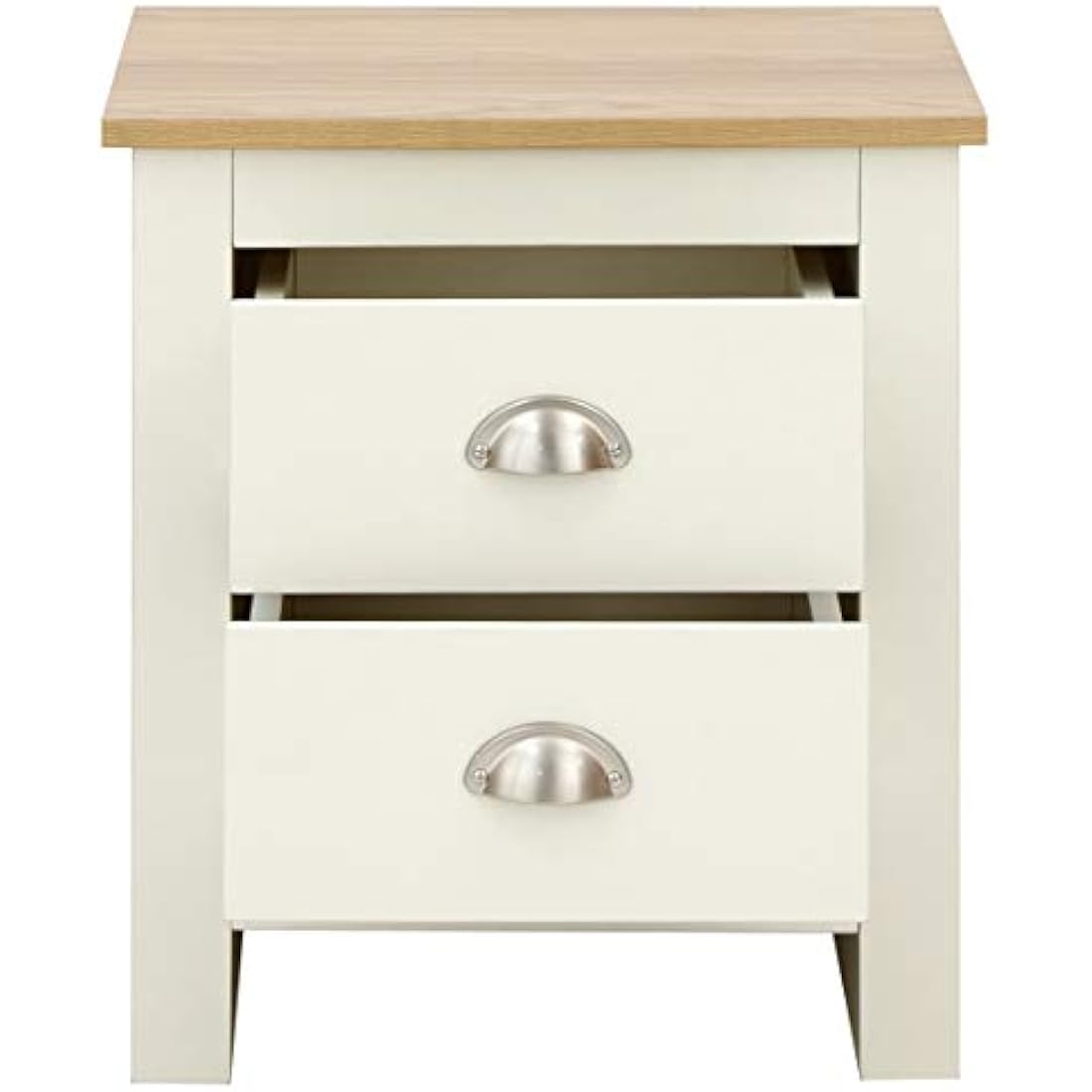Lancaster Cream with Oak Top Bedroom Furniture - Wardrobes, Chest, Bedside (Bedside Cabinet)