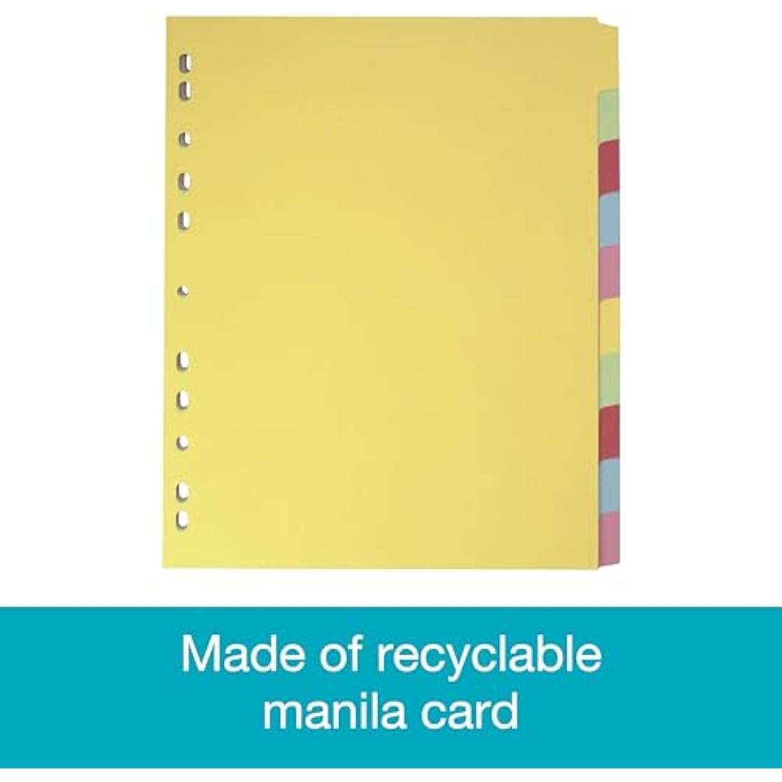Elba A4+ (Extra Wide), 10 Part Card Dividers, Assorted, 10 Sets