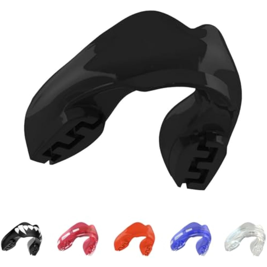 SafeJawz Mouthguard for Braces, One Size Re-mouldable Gum Shield with Case for Boxing, MMA, Rugby, Martial Arts, Judo, Karate, Hockey and All Contact Sports (Black)