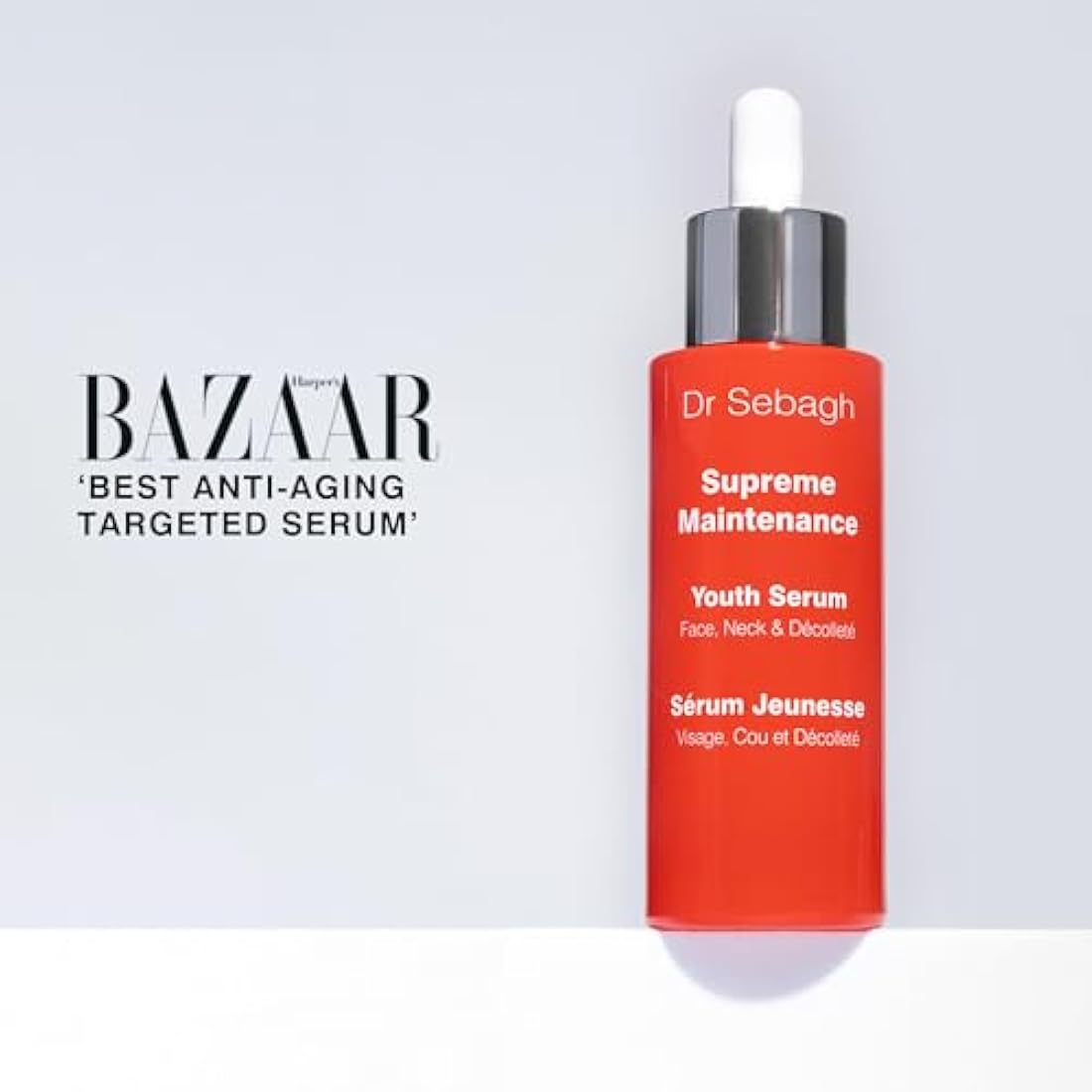 Dr Sebagh Supreme Maintenance Youth Serum - (30 ml) | Award Winning Anti Aging Serum with Resveratrol | Hydrating & Enhanced with Collagen & Antioxidants | Rejuvenates Dark Spots on Face & Neck
