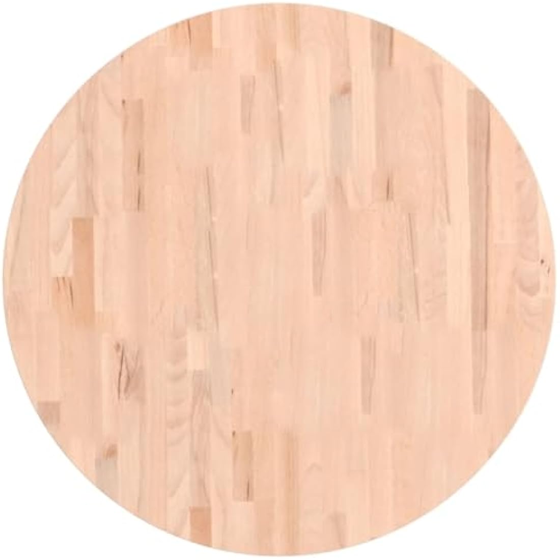 vidaXL Solid Beech Wood Round Table Top - Natural Durable Coffee Table Replacement, Easy to Clean, Unique Grain Pattern, 80cm Diameter.