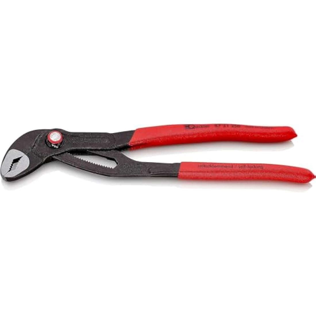 Knipex Cobra® QuickSet High-Tech Water Pump Pliers grey atramentized, with non-slip plastic coating 250 mm 87 21 250
